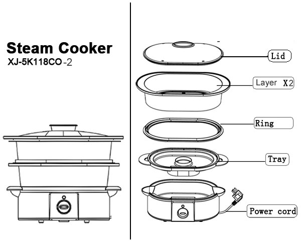 Steam cooker XJ-5K118CO-2