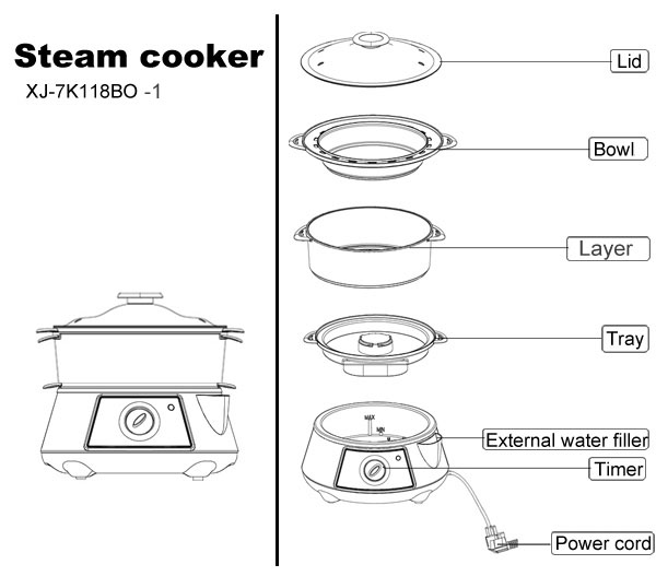 steam cooker XJ-7K118BO-1